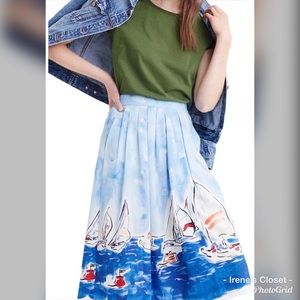 J. Crew Painted Regatta Midi Skirt XL